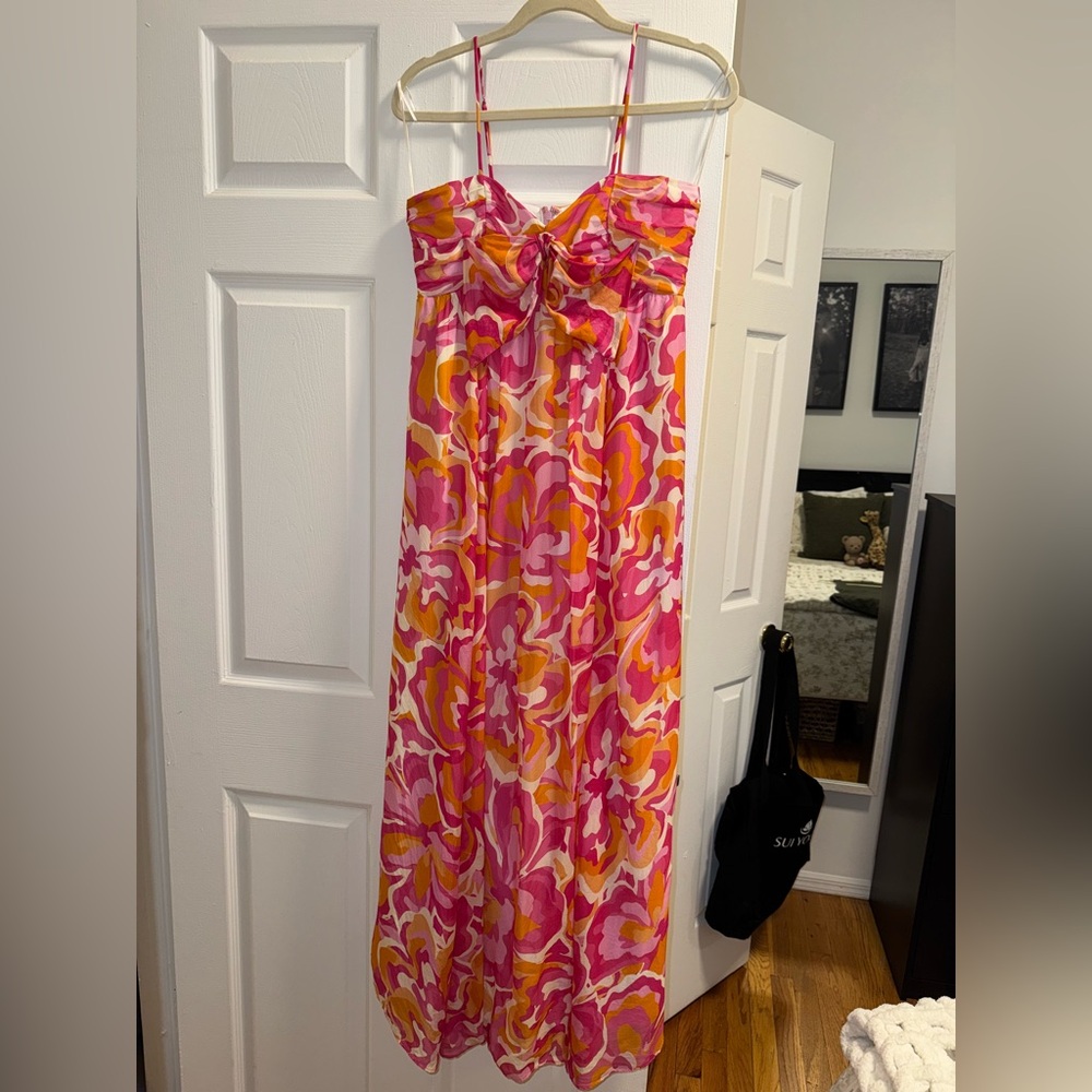 Cami NYC Pink and Orange Floral Maxi Dress
